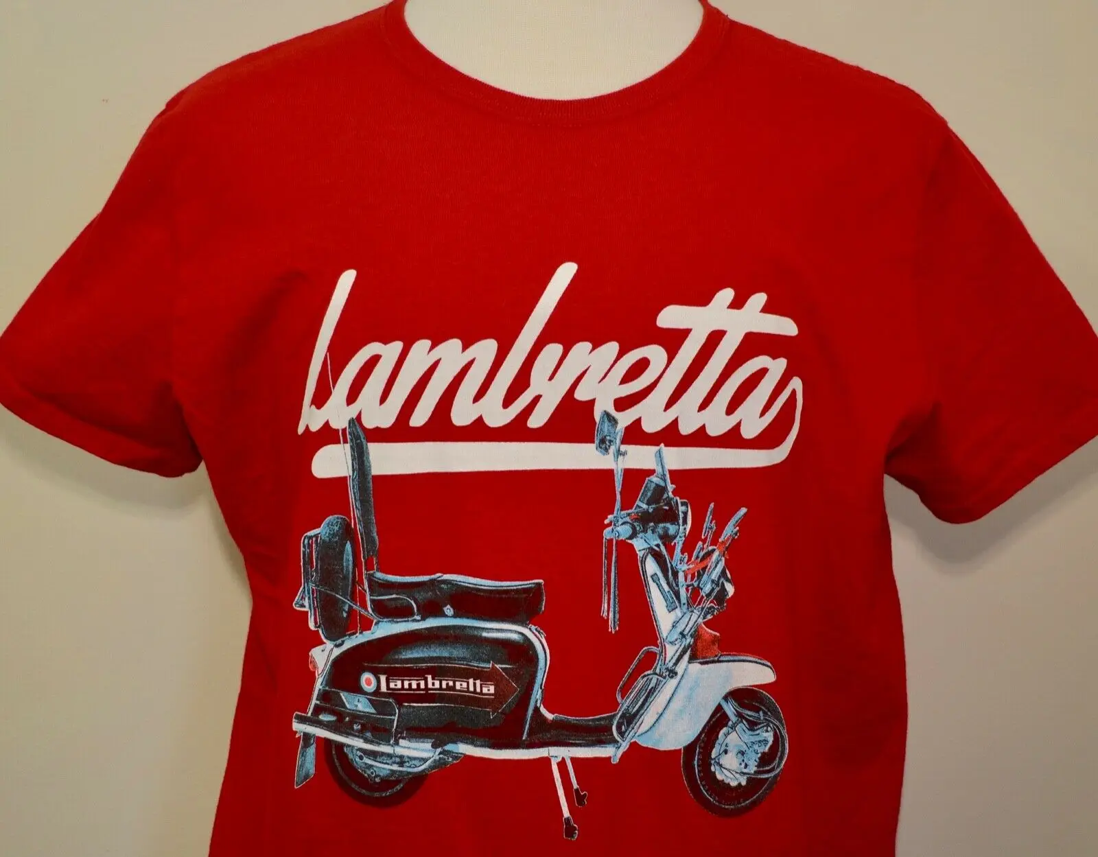 Maglietta In Lambretta Rossa Xl Milano Italia Scooter Prodotto Ufficiale Europa Viaggi