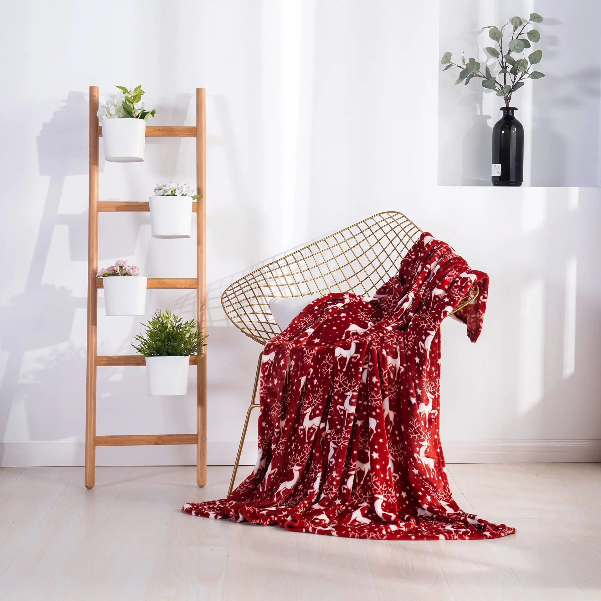 Christmas Flannel Single Layer Cover Blanket, Outdoor Camping, Autumn280G