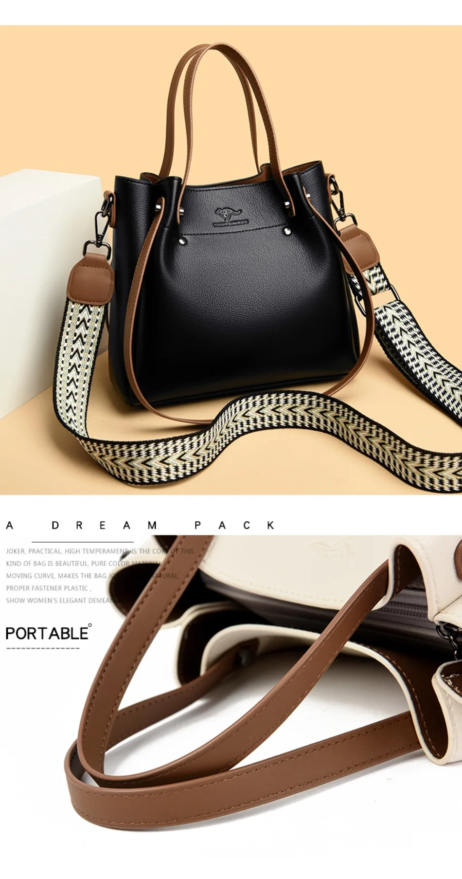 High Quality Leather Shoulder Crossbody Bags for Women Luxury Handbags Women Bag Designer Large Capacity Soft Tote Messenger Bag