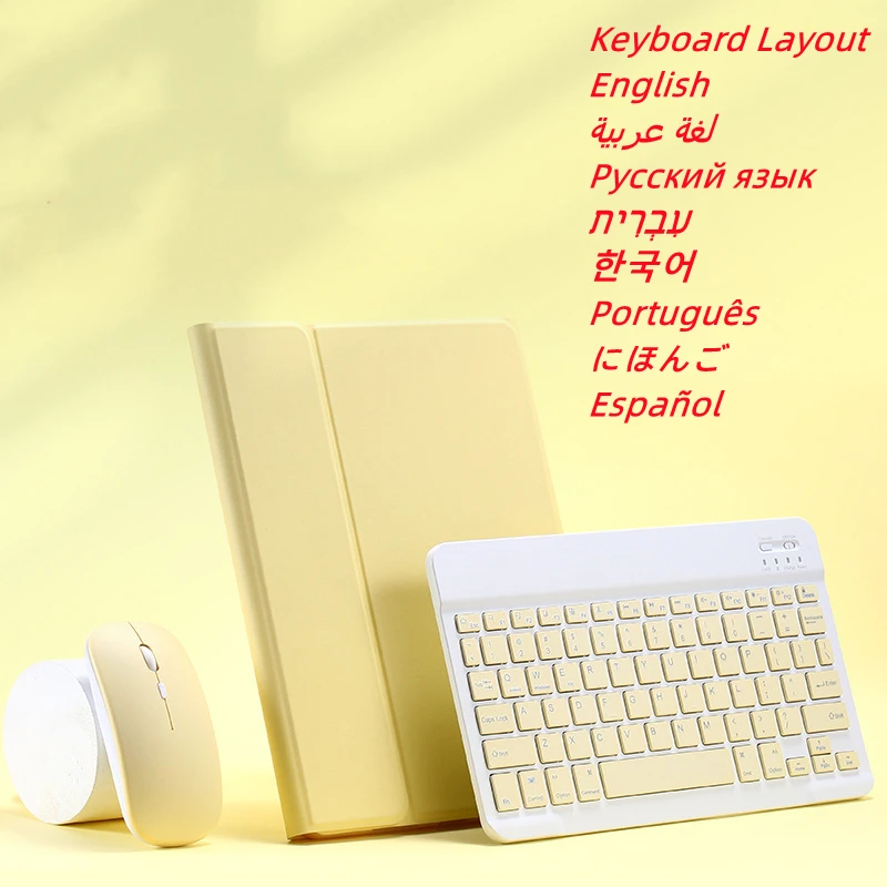 para Ipad ar Case com Suporte de Lápis sem Fio Bluetooth Russo Teclado Espanhol Mouse para Ipad Pro ar 8th Funda Capa