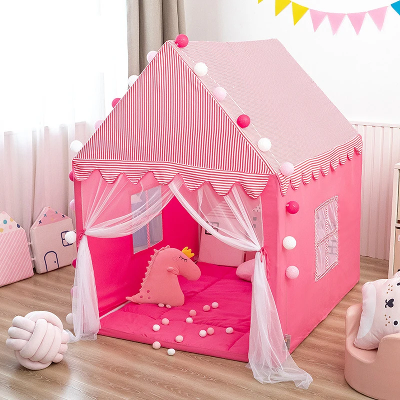 

Large Children Toy Tent Wigwam Folding Kids Tents Tipi Baby Play House Toys Girls Pink Princess Castle Child Room Decor Gifts