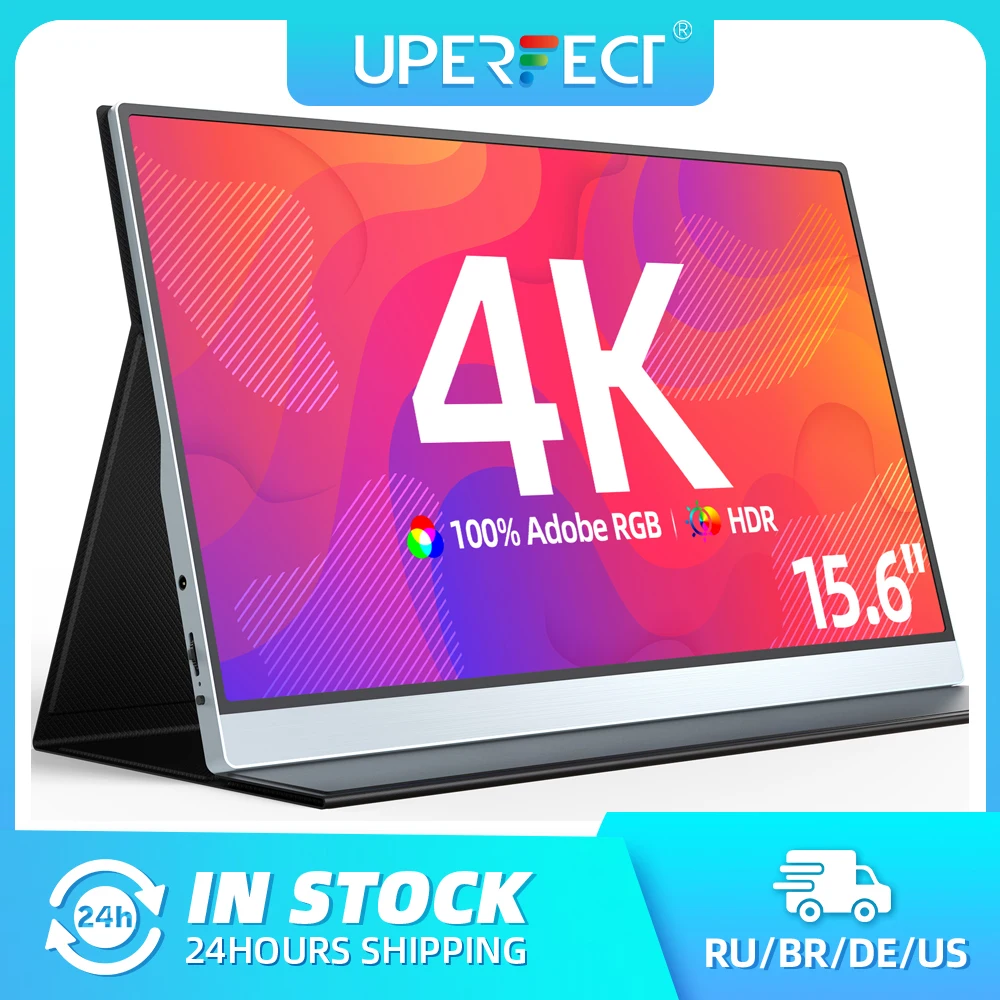 

UPERFECT Portable Monitor 4K 15.6 Inch Mobile Display with 3840 x 2160 UHD 100% Adobe sRGB IPS Screen for Laptop PC PS5/PS4 Xbox