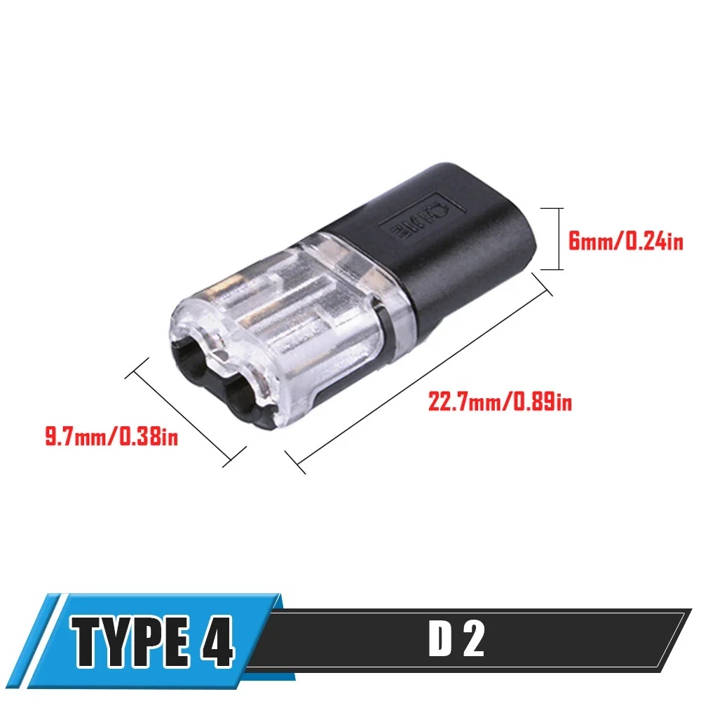 10-50Pcs Fast Pluggable Wire Connector 2Pin Wiring 8-22AWG For LED Car Household Splice Electrical Cable Crimp Terminals Tools
