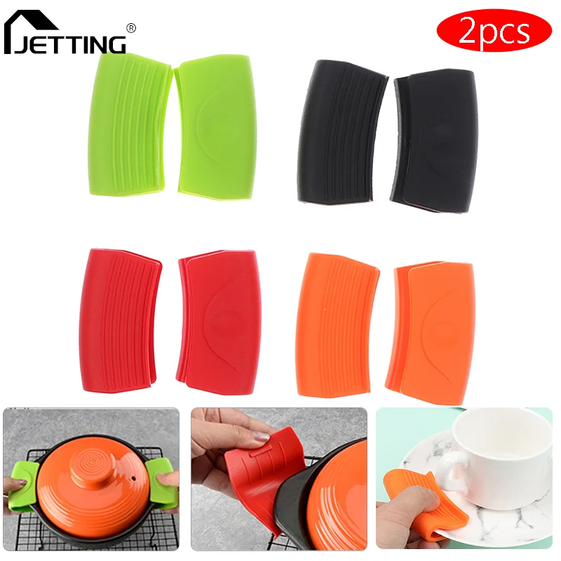 2Pcs Anti Scalding Pot Bowl Holder Grip Silicone Pot Holder Sleeve Pot