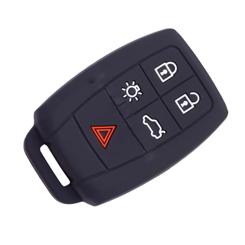 5 Pulsanti Car Smart Car Key Shell Case Cover Silicone Nero Adatto Per Volvo Xc90 S60 C70 C30 V50 S40 2006 2007 2008 2009