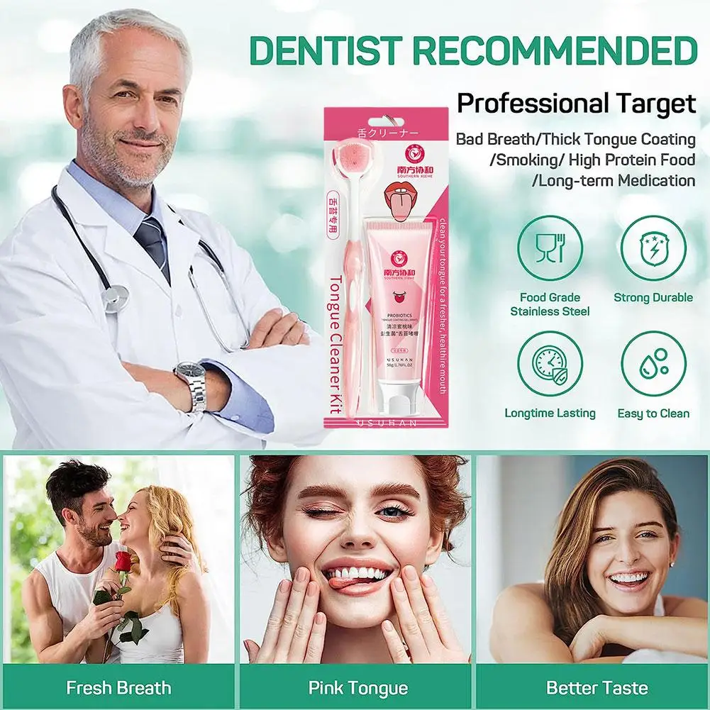 Gel detergente per lingua, detergente per la lingua, con spazzolino per l'igiene orale sana, alitosi per adulti_voghion.com