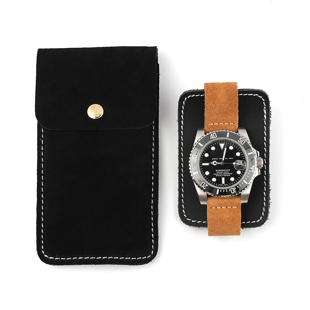 Vintage Suede Leather Watch Box Bracelet Storage Bag Portable Jewelry Leather Watch Case Travel Pouch Pouch Bag Case