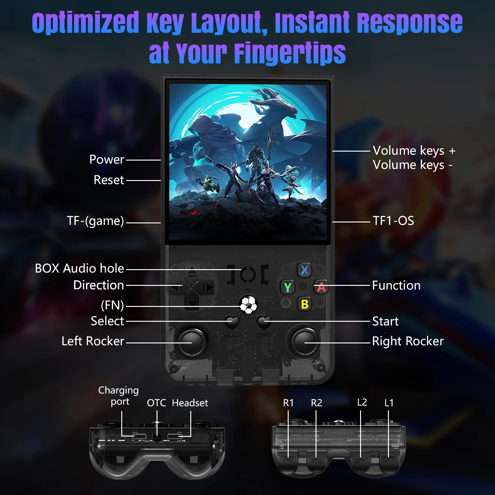 مفتوح المصدر R36MAX ريترو وحدة تحكم ألعاب فيديو مح...