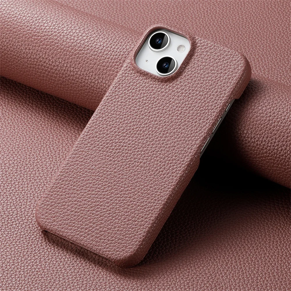 Luxury Litchi Grain Leather Shockproof Frameless Slim Phone Case