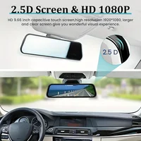9.66"IPS Touch Screen Mirror Dash Cam Front and Rear, 4K Dual Recording, AHD Backup Camera, Night Vision, G-Sensor. Limited Time - Image 4