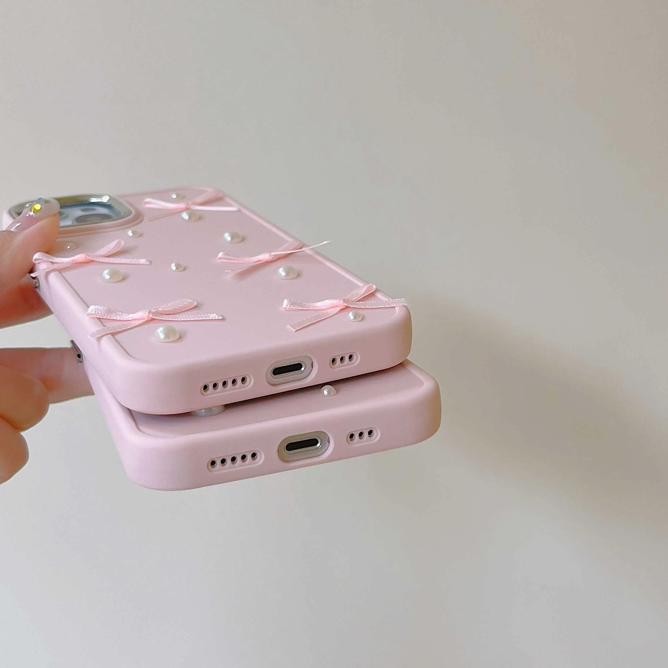 3D Pearl Bow Knot iPhone Case