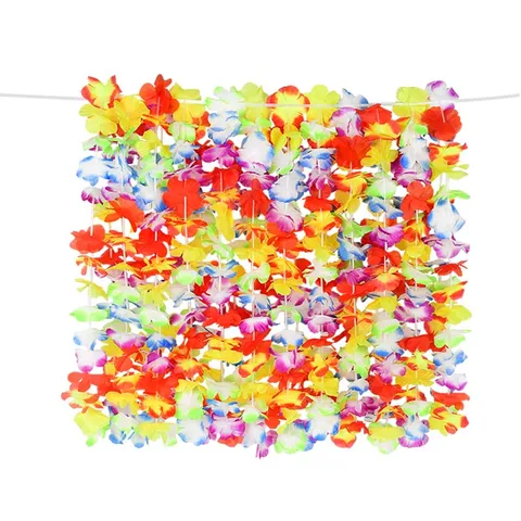 Lei Hawaiian Party Decor Artificial Flower Wreath Garland Necklace Hawaii Beach Wedding Birthday Party Decoration Supplies