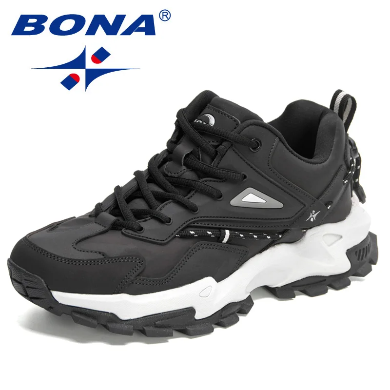 BONA New Designers Action Leather Casual Shoes Men Light Sneaker Man Fashion Breathable Comfortable Walking Shoe Mansculino casual sneakers leather shoes leather sneakers