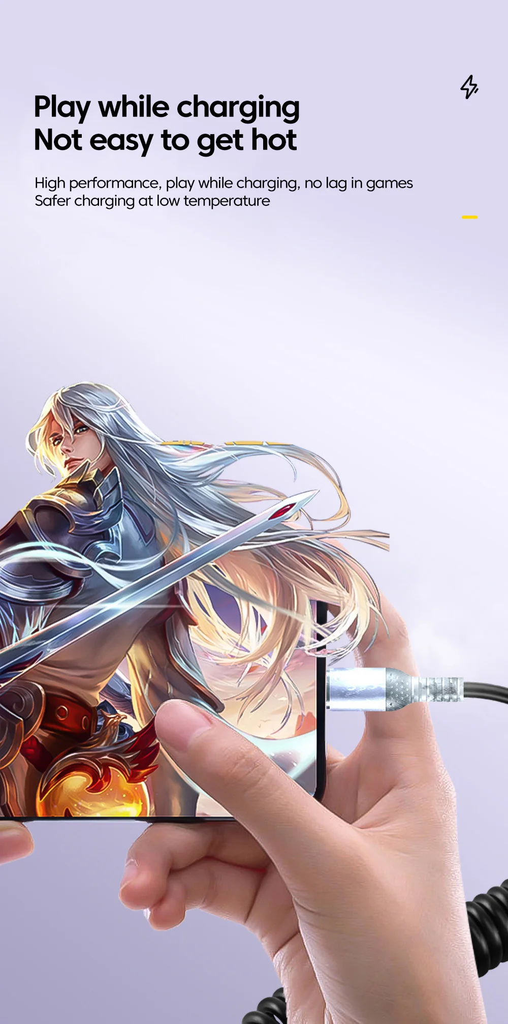 USB C إلى كابل نوع C للسيارة ، سلك شحن سريع ، سلك بيانات ، 6A ، قصير ، ربيعي ، ايفون 15 ، وايفون ، وايفون ، وشوائي ، وسامسونج ، من 25 إلى 1 متر