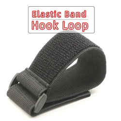 Elastic Band Hook and Loop Customizable Straps with Reverse Buckle System - 20cm (Black)