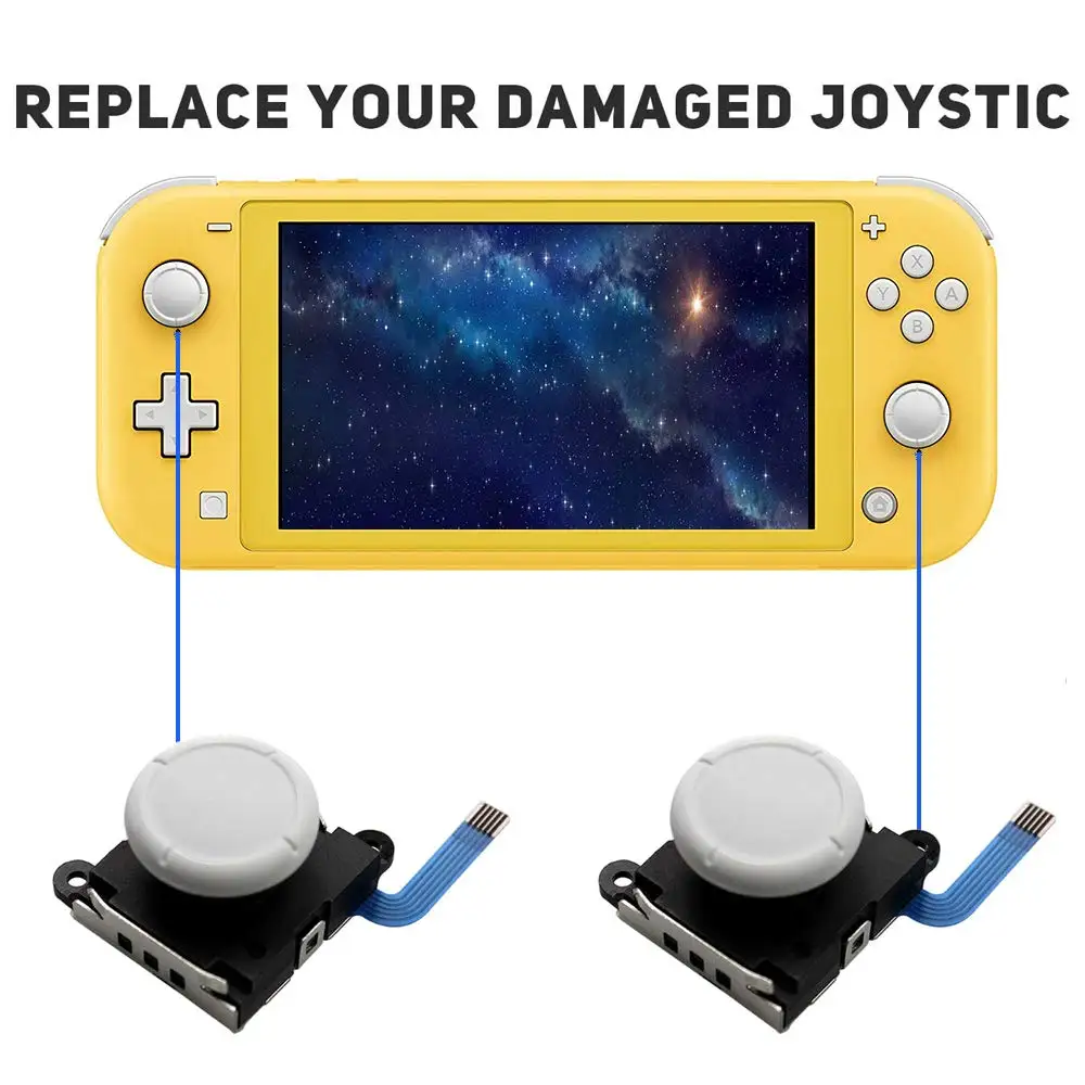 Nintendo Switch NS Lite Joycon 3D 아날로그 센서 조이스틱 모듈 교체 스위치 컨트롤러 왼쪽 오른쪽 엄지 스틱 캡