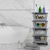 Ggbin 4-Tier Storage Basket Cart with Rolling Wheels Plastic Stacking Basket Bin 5