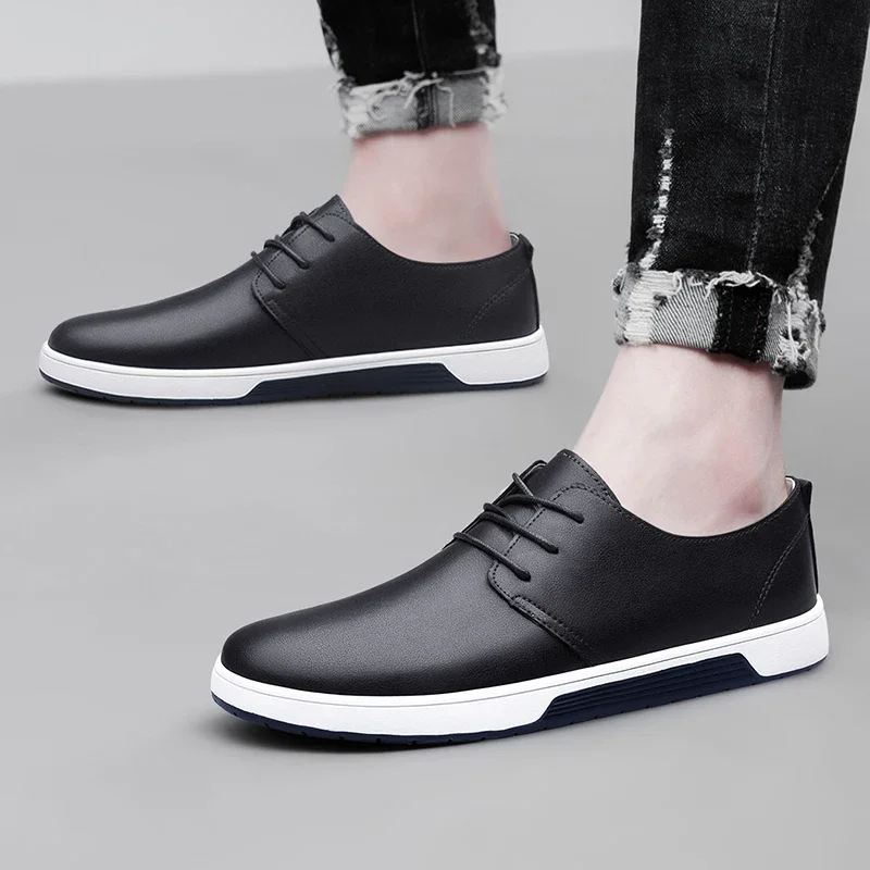 Genuine Leather Mens Designer Business Oxford Shoes Winter Fluffy Flat Shoes Breathable Mens Driving Men's Lace-up Walking Shoes 5
