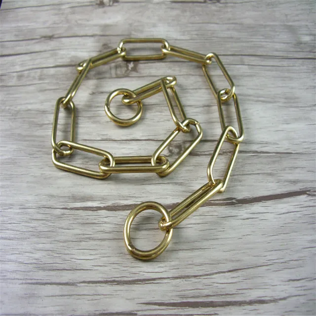 Classic Show Quality Strong Solid Copper Dog Chain Leash Dog Collar Brass P Chain Special For Middle Giant Dogs 2