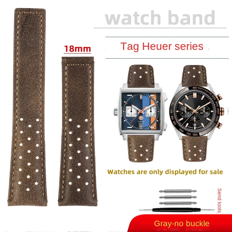 Premium 22mm Breathable Cowhide Leather Men's Watch Strap