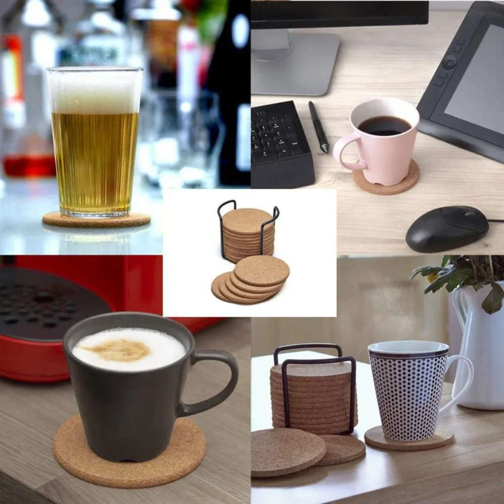 Wooden Coaster Cork Anti Slip Water Cup Mat Square Circular Heat-insulating Insulated Dining Table Mat