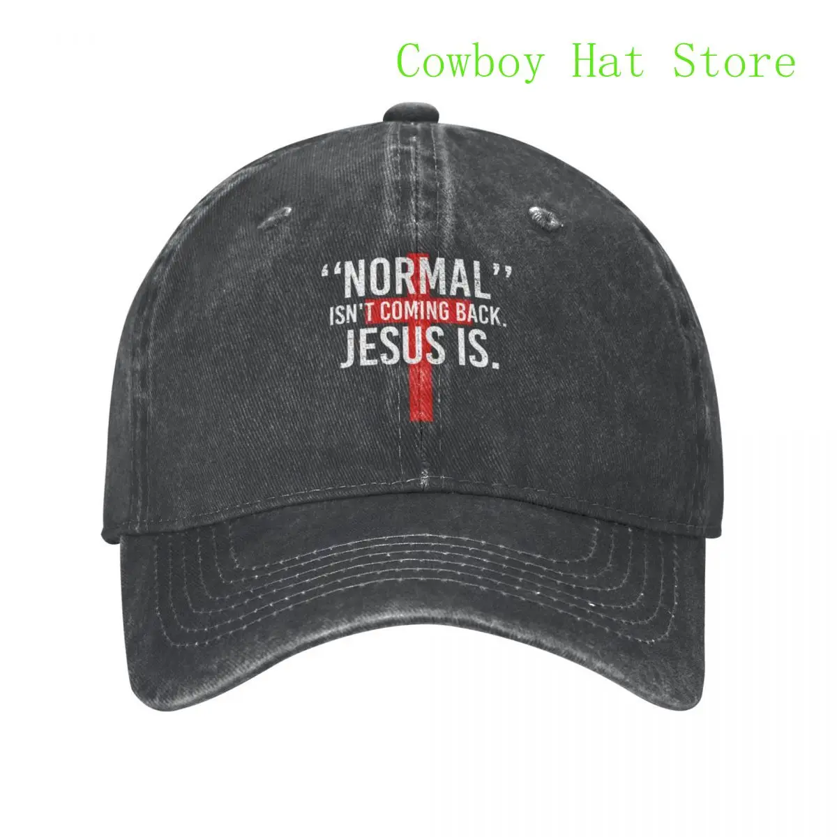 

Best Religious Cross Normal Isn't Coming Back But Jesus Is - Faith Baseball Cap Funny Hat Rugby Men Hats Women'S
