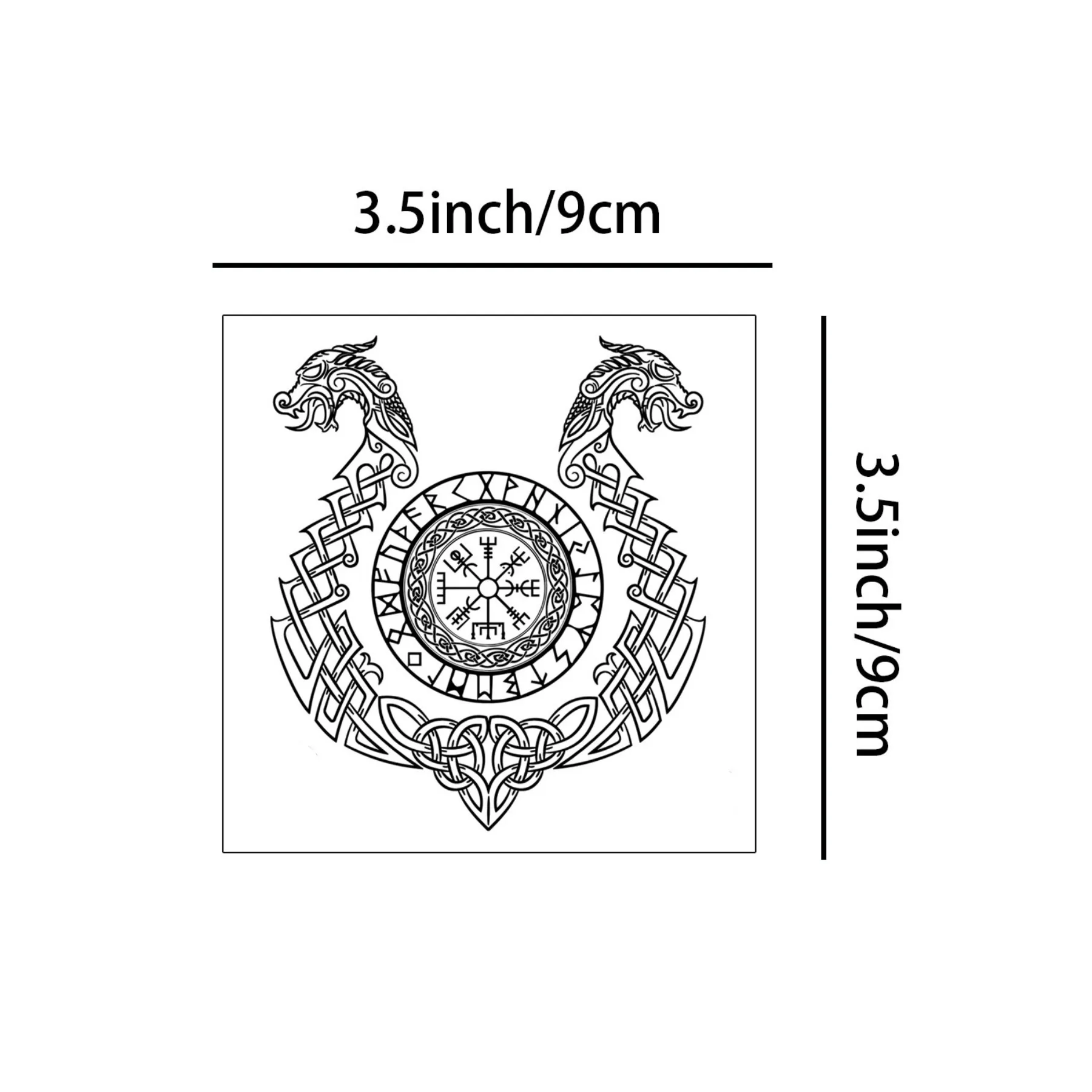 6 Sheets Temporary Tattoos Viking Aegishjalmur Helm of Awe Helm of Terror Icelandic Magical Staves Fake Tattoos for Women Men Tattoo Sticker Temporary Tattoos Tattoo Stencil
