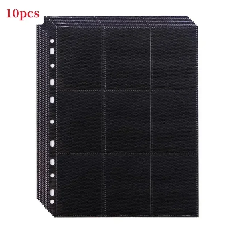 360 Pochettes Cartes Collection Noires | 9 Poches Double Face | Protection Latérale 11 Trous