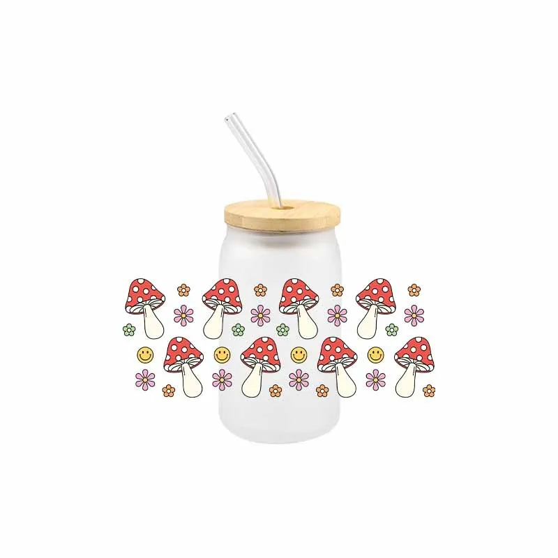 3D Plant Theme UV DTF Transfer Sticker Wraps Cup Libbey Glaas Cup DIY Cartoon Declas High Qulity Sticker