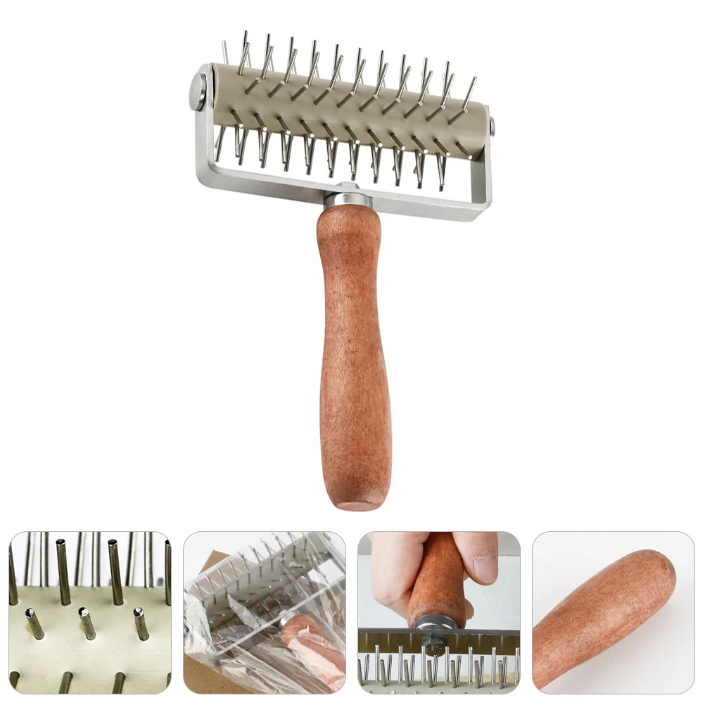 

Handle Roller Docker Stainless Pizza Dough Docker Pizza Cake Pie Baking Tool Hole Puncher Needle Roller Wheel Hole Punch Tool