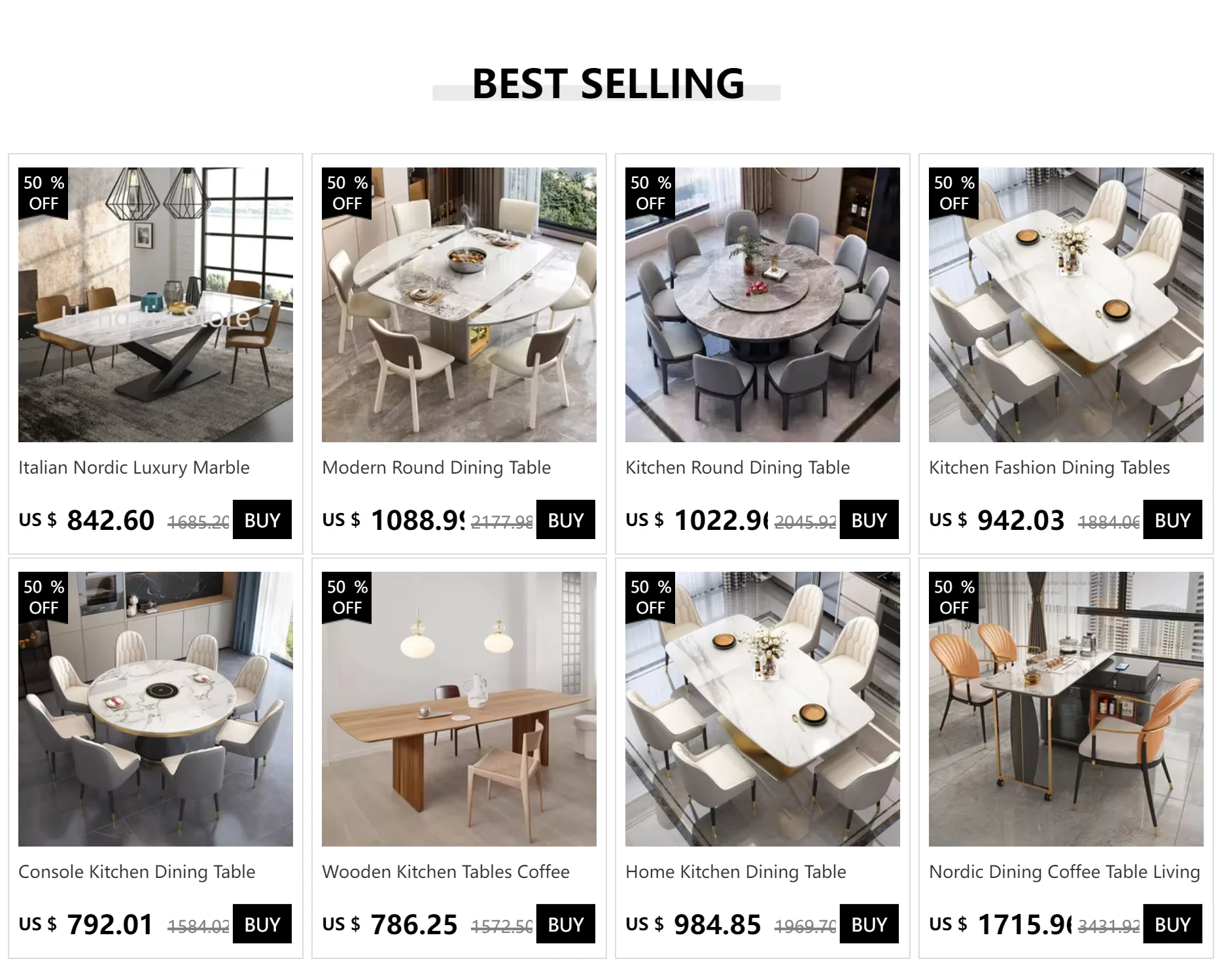 Description Picture 2 of itemRock Plate Dining Table Modern Minimalist Luxury Household Round Kitchen Small Marble Table Nordic Rectangular Home Furnitures
