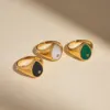 Bagues en acier inoxydable pour femmes et filles, 3 couleurs, esthétique, tendance, bijoux de mariage d'été, 2024