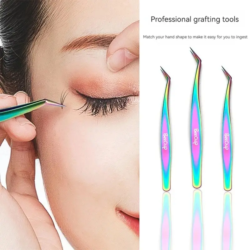 Eyelash Tweezers Eyelash Beauty Tweezers Eyelash Grafting Stainless Steel Tweezers Planting False Eyelashes Auxiliary Device