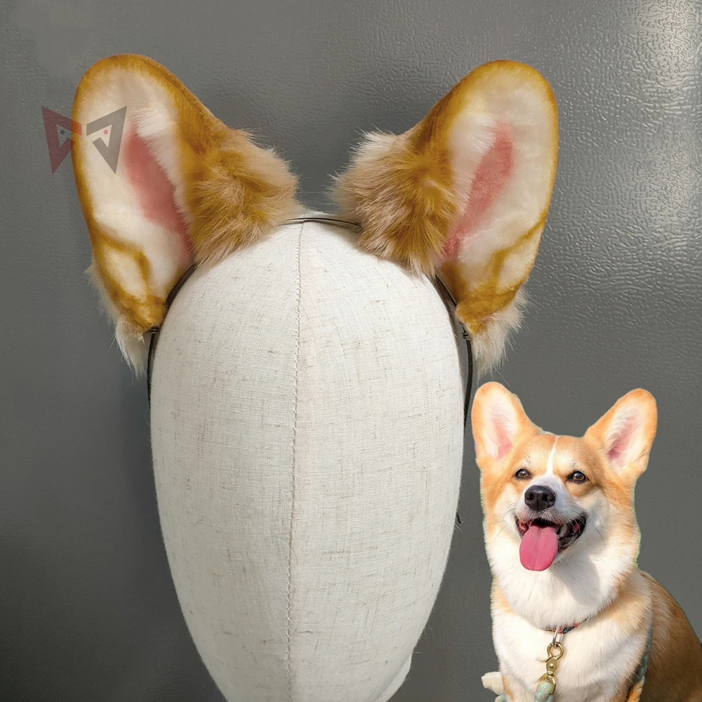 Handmade Work Welsh Pembroke Brown Dog Ears Fold Style Hairhoop