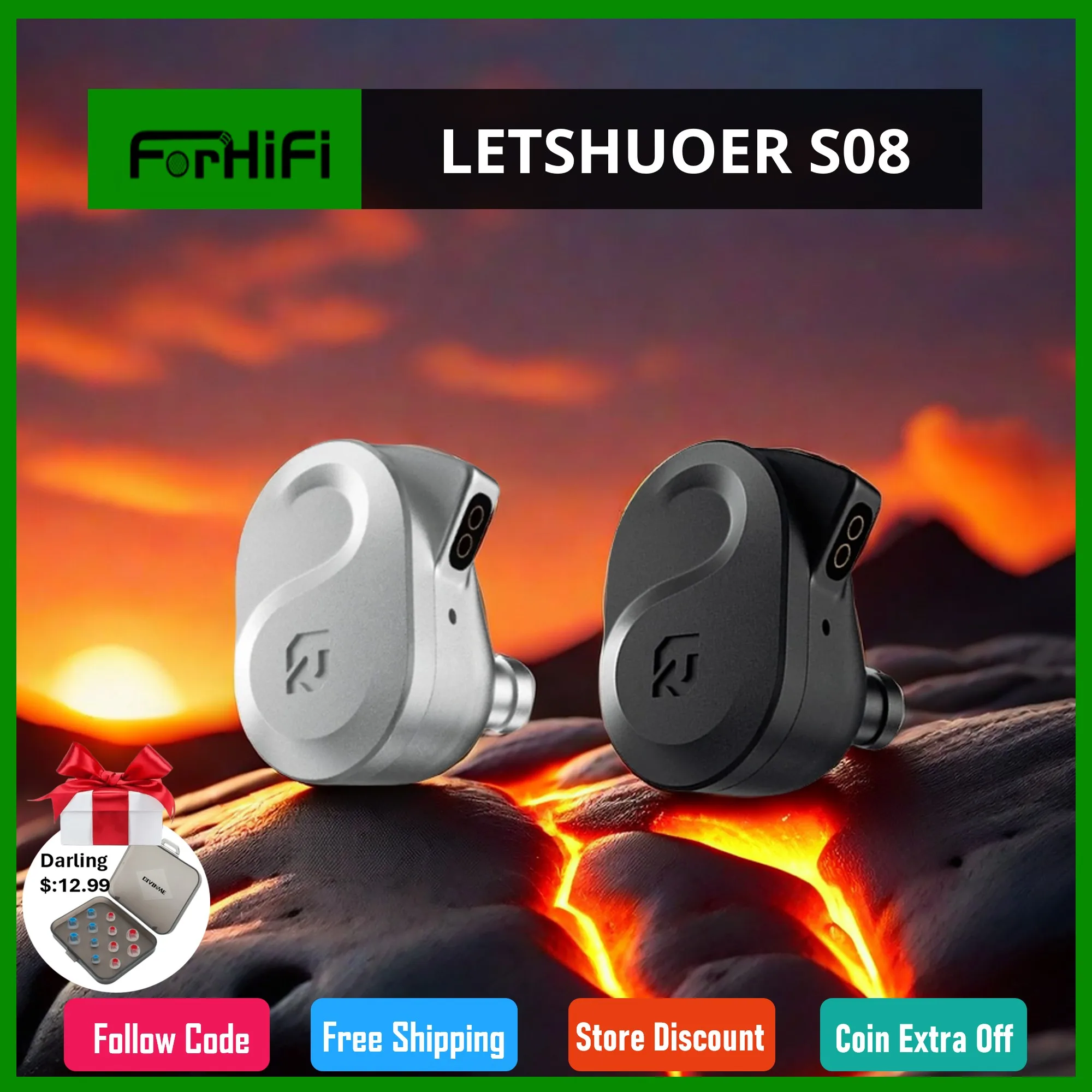 Moondrop Chu Letshuoer S08 In Ear Monitor Earphone Dual-coil