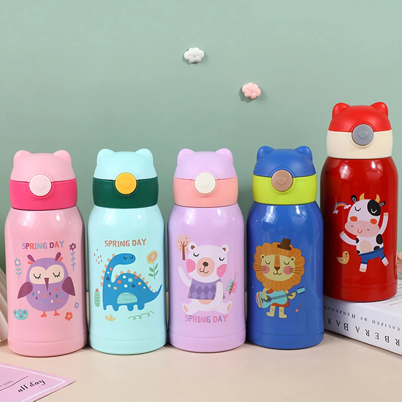 500ml Dinosaur Kids Thermos Bottle Cartoon Animal Children's Cup With Straw Stainless Steel Water Bottle For School Thermos Mug water bottle thermal mug stainless steel thermos bottle thermal water bottle stainless steel water bottle stainless steel cup stainless steel thermos cup stainless steel thermal container