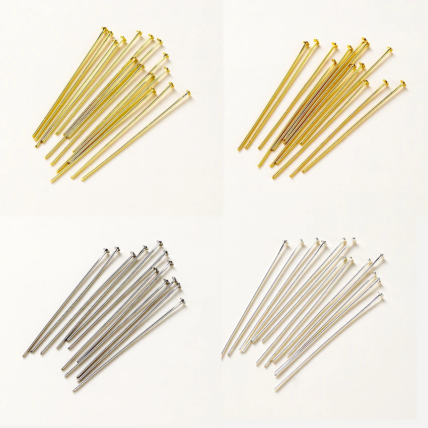 Brass Flat Head Pins, for Jewelry Making, Platinum, 17 Gauge, 30x1.2mm,  Head: 3mm