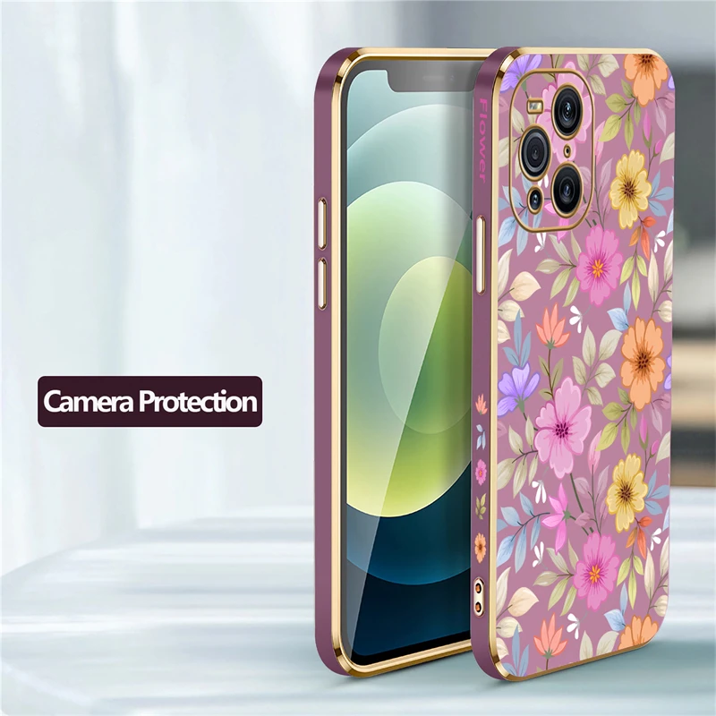Elegant Silicone Phone Case - Soft Plating Flower Shockproof Cover