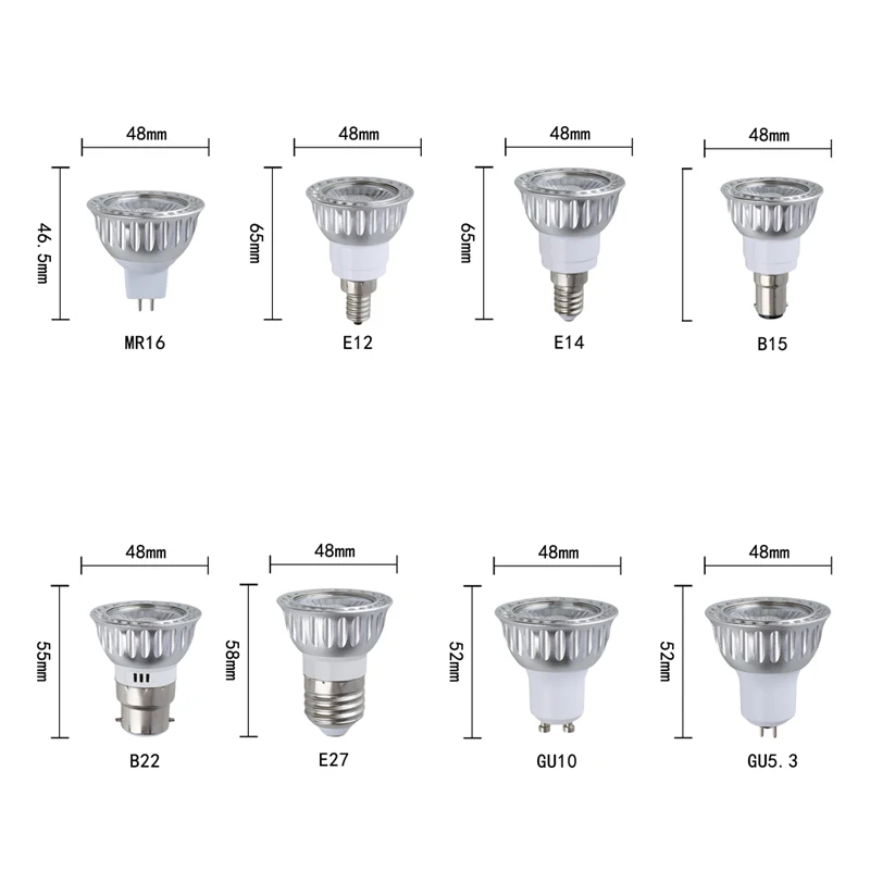 E27 E14 MR16 GU10 B22 Dimmable 10W E12 Lampada LED Spotlight Bulb 110V 220V Bombillas Lamp LED COB Lamps Lampara Spot Light 2