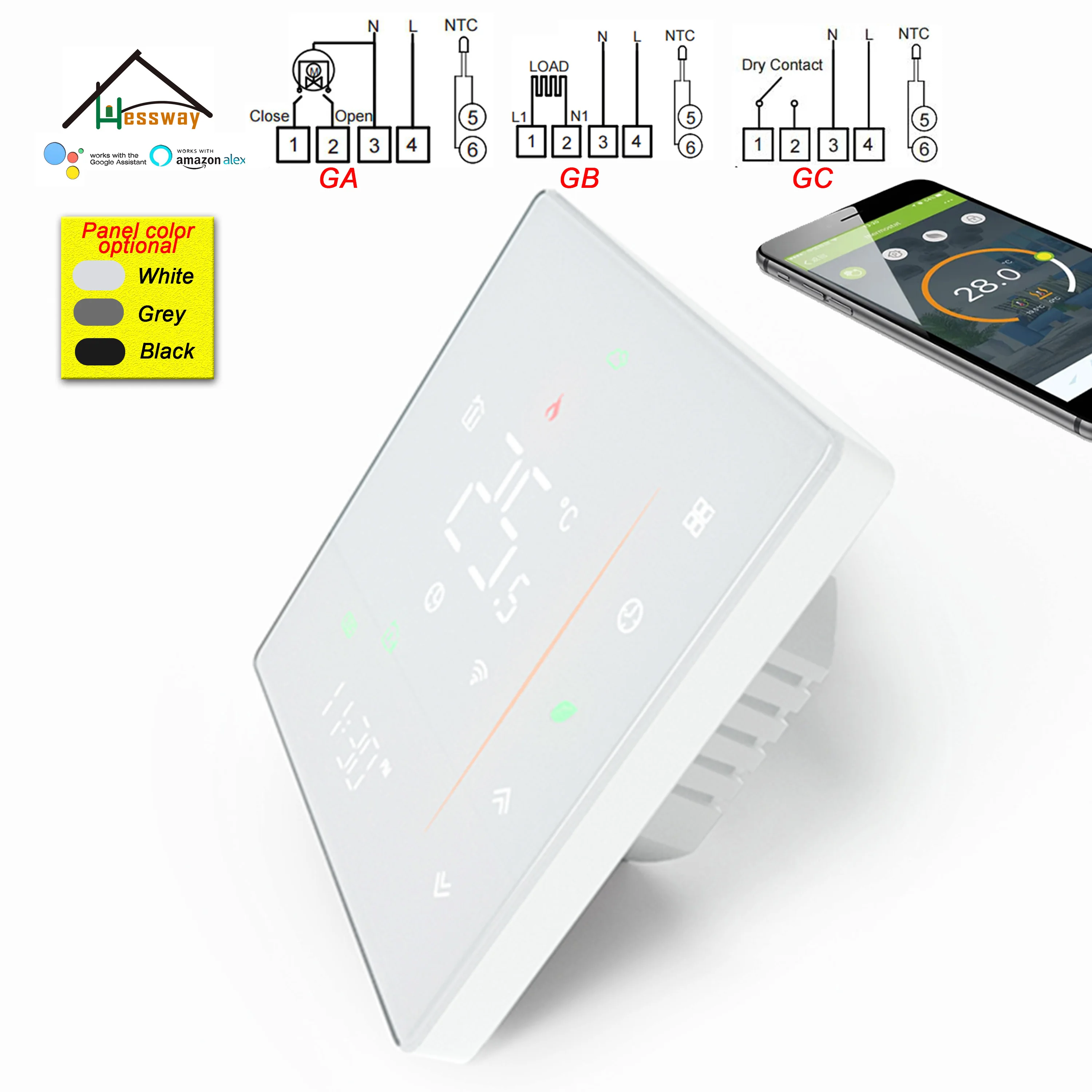 Termostato A Risparmio Energetico Per Radiatore Intelligente "Way Wifi Tuya Per Comandi Attuatore Valvola/Contatto A Secco/Interruttore Riscaldamento 