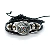 Witch Knot Pagan Wheel of The Year Theme Bracelets Pentagram Protection Star Amulets Glass Dome Leather Bracelet Bangle Gift 6