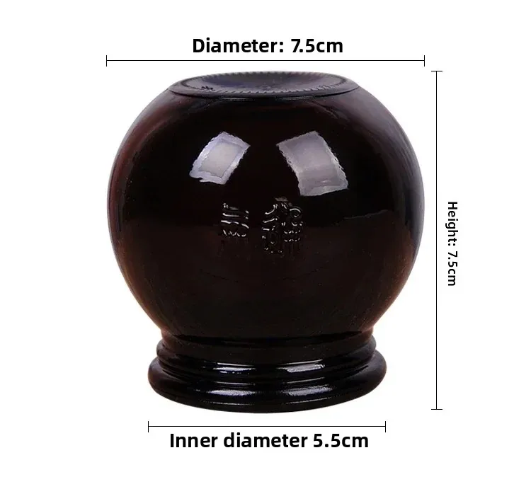 12/6/3pcs Diameter 5.5Cm Chinese Traditional Massage Cup Thick Brown Vacuum Explosion-proof Glass Cupping Weight Loss Fire Jar