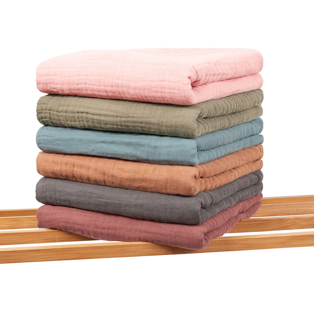 100% Cotton Muslin Blanket 120*105cm Soft Newborn Blankets 6 Layers Bath Gauze Infant Swaddle Wrap