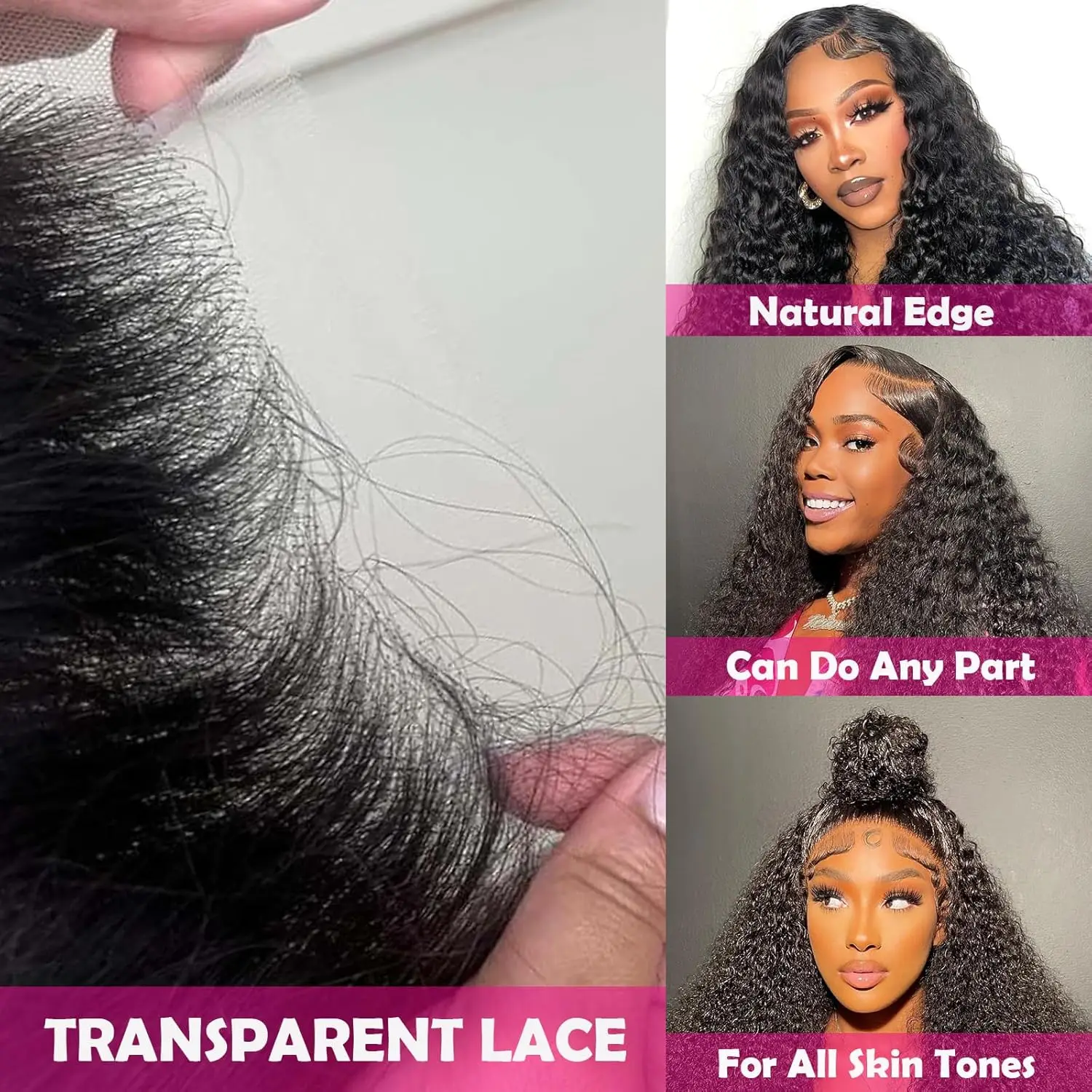 Parrucche con fascia in capelli umani ricci e voluminosi, 100% naturali, pronte da indossare, densità 400, 10-18 pollici, interamente fatte a macchina, pre-strappate, per donne di colore - immagine 5