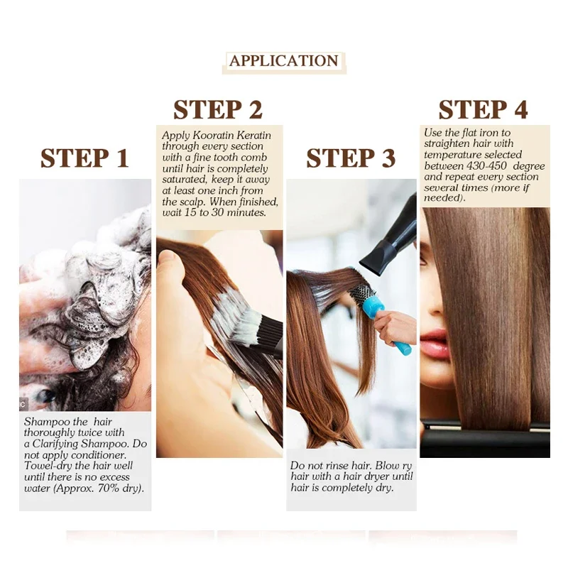 800ml Keratin Treatment Straightening At Home Kit Frizzy Hair Brazilian Hair Keratin Salon Treatment