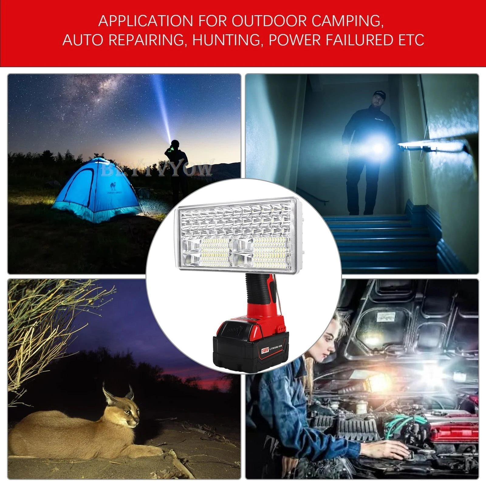 4200LM LED Work Light Compatible with Milwaukee 18v Battery Portable Floodlight