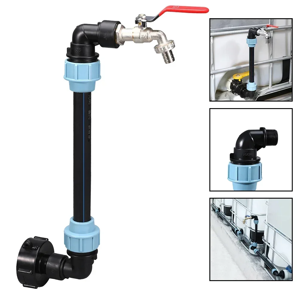 3/4 Inch Gooseneck IBC Tank Adaptor With Outlet Valve 3/4 Inch Gooseneck Coarse Thread 2 Way Brass Tap IBC Tank Fitting ibc tank fitting