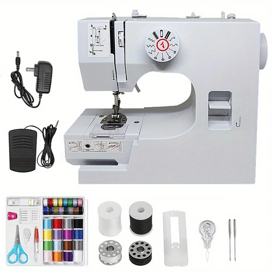 Electric Sewing Machine with 12 Built-in Stitches - Mini Electric Sewing Machine with Foot Pedal and 42-Piece Sewing Kit 3