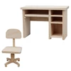1:12 Dollhouse Miniature Computer Desk Office Desk Chair Set Wooden Furniture Model For Doll House Scene Decor Accessories 3