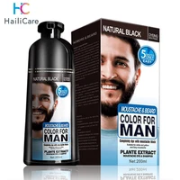 Shampoing de teinture de barbe Permanent naturel longue durée 200ml pour hommes élimination de la teinture de la barbe blanc gris cheveux de barbe hommes shampooing de teinture de barbe 1
